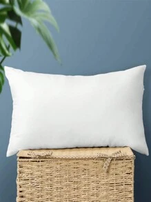 1pc White Waist Pillow Core, Casual Simple Style Soft Fluffy Lumbar Cushion, For Office, Home, Living Room, Sofa Decoration And Support, Bedding, Pillows For Bed, Pillow Inserts