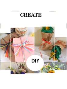 Hàng mới đến Đầy màu sắc Raffia Giấy thủ công String Đối với DIY , 20 Meters - Màu xanh lá cây đậm - Xem 4
