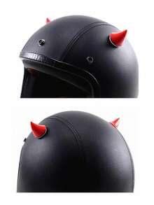 2pcs Helmet Decoration Bull Horns For Motorcycle Helmet, Universal - Red - View 3