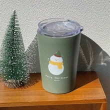 1 件圣诞主题 360 毫升/12 盎司不锈钢真空隔热旅行咖啡杯，适合办公室和返校使用 - 綠色 - 查看 5