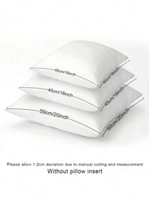 1pc Square Cushion Core In White With Hidden Zipper, Soft And Plumpy. Multiple Sizes Available For Casual Home Decor, Indoor Sofa, Bedroom, Dorm Room Use, Bedding, Pillows, Pillow Inserts, Pillows For Bed, Pillow Core