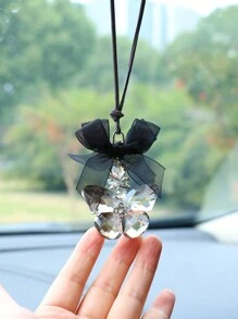 1入灰色蝴蝶結和水晶蝴蝶汽車掛飾 - 灰色 - 查看 5