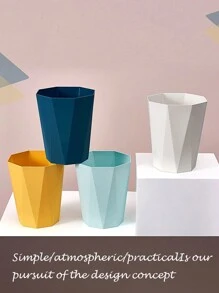 1 Miếng Nhà  Sử dụng Nhựa Lãng phí Giấy Rổ Với Dung lượng lớn Và Sành điệu Thiết kế - Thích hợp Đối với Khu vực - Trắng - trắng - Xem 9
