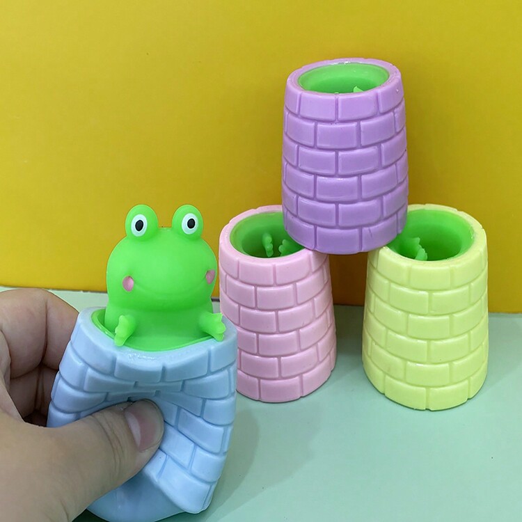 Juguete Creativo De Alivio Del Estrés Y La Broma Con La Ranita Que Salta Del Pozo Al Apretar Una Taza - Multicolor - Añade 2