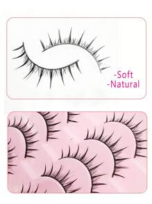 Asiteo 10 对自然假睫毛漫画睫毛 3d 仿貂毛睫毛柔软翼状自然逼真睫毛延长条睫毛、睫毛、睫毛、假睫毛 - 黑色 - 查看 6