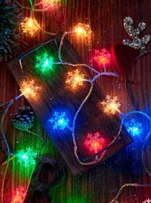 1 件 10/20/30/40LED 1.5/3/4.5/6M USB 8 种模式雪花圣诞室内装饰灯，悬挂装饰仙女灯串，适用于节日、房间装饰圣诞装饰圣诞灯卧室装饰家居装饰派对装饰节日圣诞礼物感恩节圣诞树装饰饰品 - 白色 - 查看 9