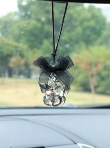 1入灰色蝴蝶結和水晶蝴蝶汽車掛飾 - 灰色 - 查看 3