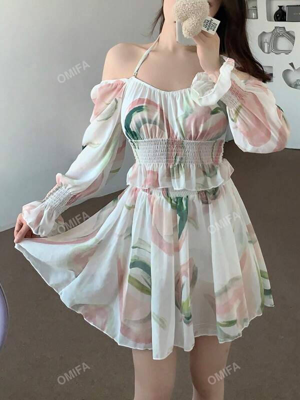 Blumen gedrucktes Tankini-Set für den Sommer