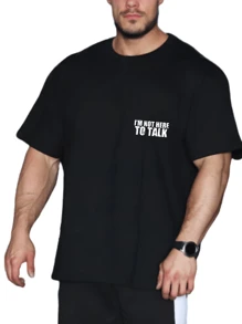 Men T-Shirts - 黑色 - 查看 2