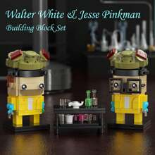 401pcs Breaking Bad Themed Square Building Blocks Set, Comes With 2 Character Figures/table/mini Container, Diy Your Favorite Character Models, Perfect Gift For Adult Boys And Girls On Holidays, Birthdays Or Parties - Yellow - View 5
