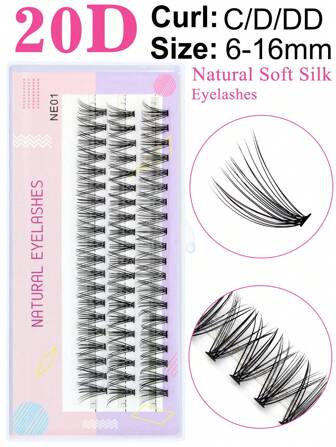 Faux Cils Naturels Et Doux De 20d, 3 Rangées (60 pièces) Denses Et Sexy Pour Une Utilisation Quotidienne, Pour Le Travail, Décontracté, Vacances, Soirée