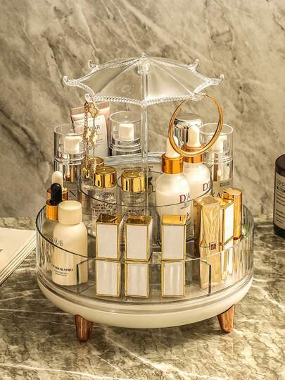 メイクコスメをお洒落なインテリアに超大容量で大収納回転式✨メイクボックス コスメ大好き女子必見♡メイク道具のおしゃれなディスプレイ術