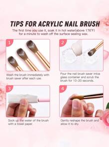 1件金屬棒麝香毛指甲藝術筆指甲繪畫延伸雕刻水晶指甲筆麝香毛旅行刷