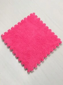 4 件/套拼接毛絨泡沫拼圖墊,臥室客廳地板地毯,溫暖柔軟的家用赤腳墊