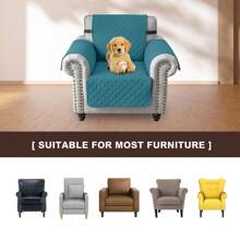 Reversible Sofa Cover Couch Slipcover Water-Repellent Anti-Slip Washable Armchair Loveseat Sofa With Elastic Strap Furniture Protector For Pet Dog - Teal Blue - View 5