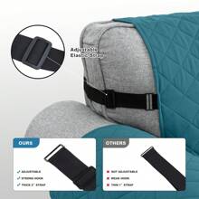 Reversible Sofa Cover Couch Slipcover Water-Repellent Anti-Slip Washable Armchair Loveseat Sofa With Elastic Strap Furniture Protector For Pet Dog - Teal Blue - View 2