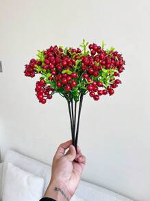1 Miếng Mô phỏng Bọt Quả mọng Nhỏ bé Đỏ  Trái cây Việt quất Nhà  Cắm Hoa Phụ kiện Mô phỏng Trái cây Giáng sinh Trái cây Giường đơn Vỡ Lá cây Trái cây - Đỏ - Xem 3
