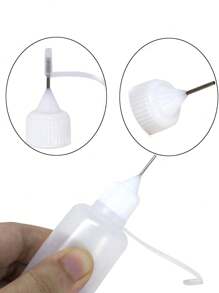 5入組塑膠滴管瓶,長尖頭,容量分別為10ml,20ml,30ml,適合小型手工藝項目、紙紮工藝、diy藝術繪畫,帶白蓋 - 無色 - 查看 3