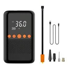 1入組帶led燈汽車輪胎充氣泵,手持式無線充電充氣泵,適用於輪胎和球 - 黑色 - 查看 7
