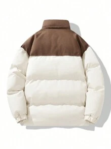 Men's High Collar Windproof Waterproof Down Jacket - White - View 5