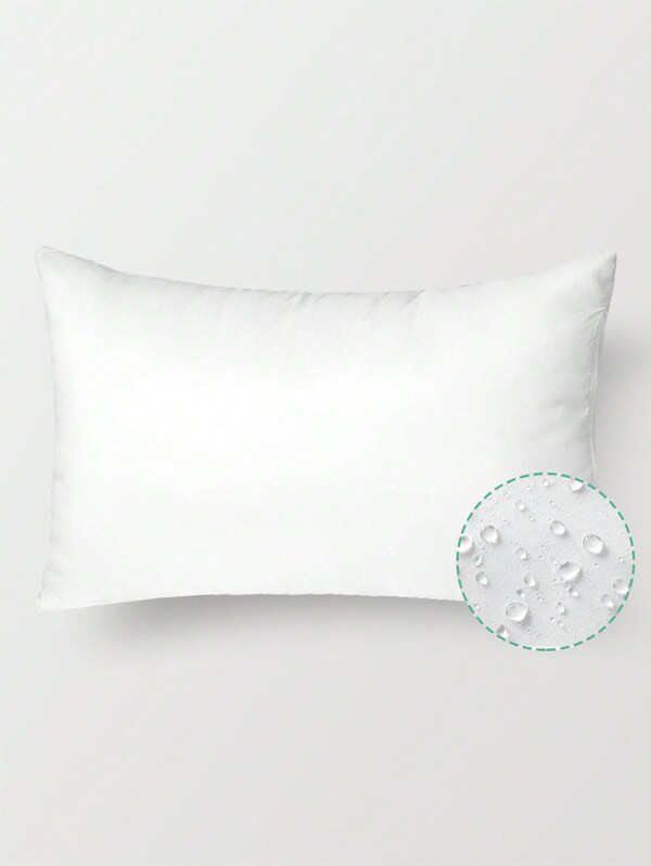 1pc White Outdoor Waist Pillow Core With Waterproof Cover And Hidden Zipper, Indoor And Outdoor Home Garden Balcony Living Room Sofa Decorative Item, Comfortable Lumbar Support Cushion Core, Bedding, Pillow Inserts, Pillows For Bed