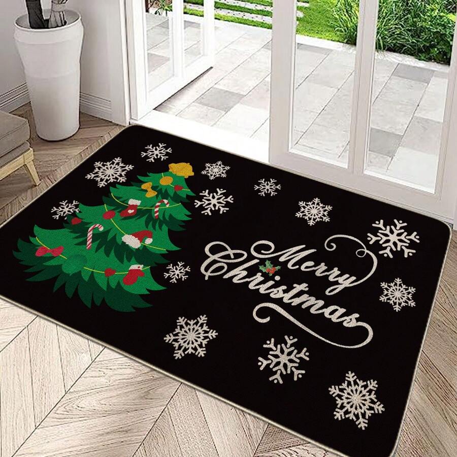 1入組有雪景、聖誕老人的聖誕裝飾地毯,吸水、防滑、耐磨、可機洗,適用於客廳、臥室、廚房的自然黃色室內地毯。多種款式和尺寸可用。 - 彩色 - 查看 1