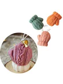 聖誕羊毛手套蠟燭矽膠模具,手工節慶香氛蠟燭裝飾模具