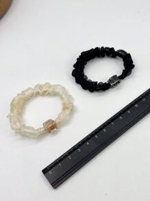 女士欧根纱小发圈，球头，弹性橡皮筋，女性简约马尾辫发绳发饰