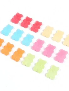 18件可爱小熊软糖美甲饰品树脂熊可爱配饰DIY韩式美甲饰品情人节美甲用品