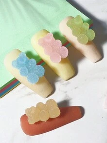 18件可爱小熊软糖美甲饰品树脂熊可爱配饰DIY韩式美甲饰品情人节美甲用品