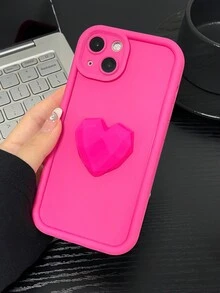 1入創意diy心型矽膠手機殼連相機鏡頭保護套,適用於蘋果iphone 15 14 13 12 11promax - 彩色 - 查看 4