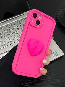 1入創意diy心型矽膠手機殼連相機鏡頭保護套,適用於蘋果iphone 15 14 13 12 11promax - 彩色 - 查看 2