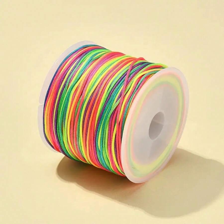1pc Rainbow Elastic Beading Cord, Colorful Crafting Thread String Cord For Jewelry Making