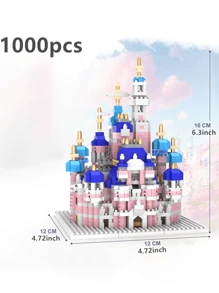 Conjunto de bloques de construcción de rompecabezas 3D con diseño de palacio de castillo de hadas rosado, juguete educativo, regalo coleccionable, regalo de San Valentín, regalo de cumpleaños, 1 pieza de decoración de habitación