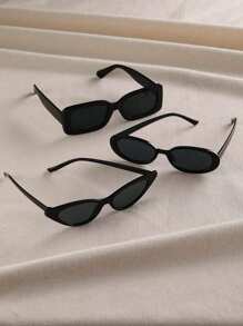 3 Pairs European And American Style Fashionable And Unique Square/ Triangle Shaped Fashion Glasses