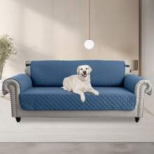 Reversible Sofa Cover Couch Slipcover Water-Repellent Anti-Slip Washable Armchair Loveseat Sofa With Elastic Strap Furniture Protector For Pet Dog - 寶藍色 - 查看 5