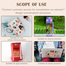 1 pieza pegatina de diseño navideño de transferencia UV Dtf, vasos de vidrio Libbey, pegatina de transferencia de envoltura DIY, pegatina impermeable para taza de vidrio, pegatina adhesiva para botella, pegatina adhesiva para 16oz - Multicolor - Ver 7