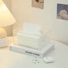 Clear Acrylic Tissue Box With Flip Cover, 1pc, Home Stuff, Table, Home Decorations, Home Organization And Storage, Room Decor, Room Decor Bedroom, Kitchen Accessories, Kitchen Tools, Organizer Kitchen, Travel, Holiday,Tissue Box Holder,Napkin Holder,Festival Family Gathering,Kitchen Dining Table DecorFor Home Kitchen Bedroom Living Room Dining Room, Home Decoration Accessories, Decorative Box,Women Wedding Gift,Summer Travel Holiday Festival Must-Have