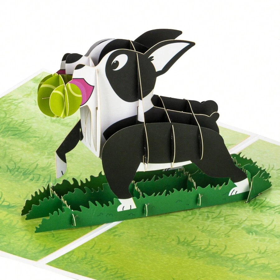 1pc Dog Birthday 3d Popup Greeting Card, Fun And Comical Handmade Popup Greeting Card - Army Green - View 1