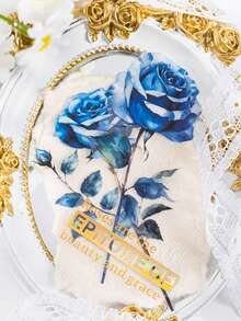 1包/30張激光金寵物貼紙,玫瑰花束主題diy貼紙適用於創意相簿、文具上