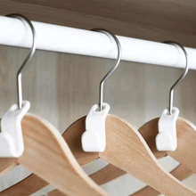 10pcs White Clothes Hanger Connector Hook, Thicken Plastic Hanger Linking Hook For Stackable Storage - White - View 2