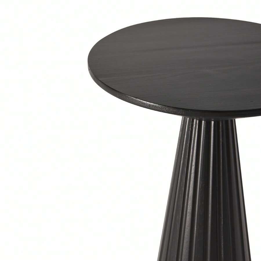 COZAYH Small Pedestal End Table Round Farmhouse Martini Table Wood