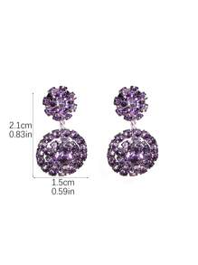 Gorgeous Crystal Earring Stud for Women 1 Pair - Purple - View 5