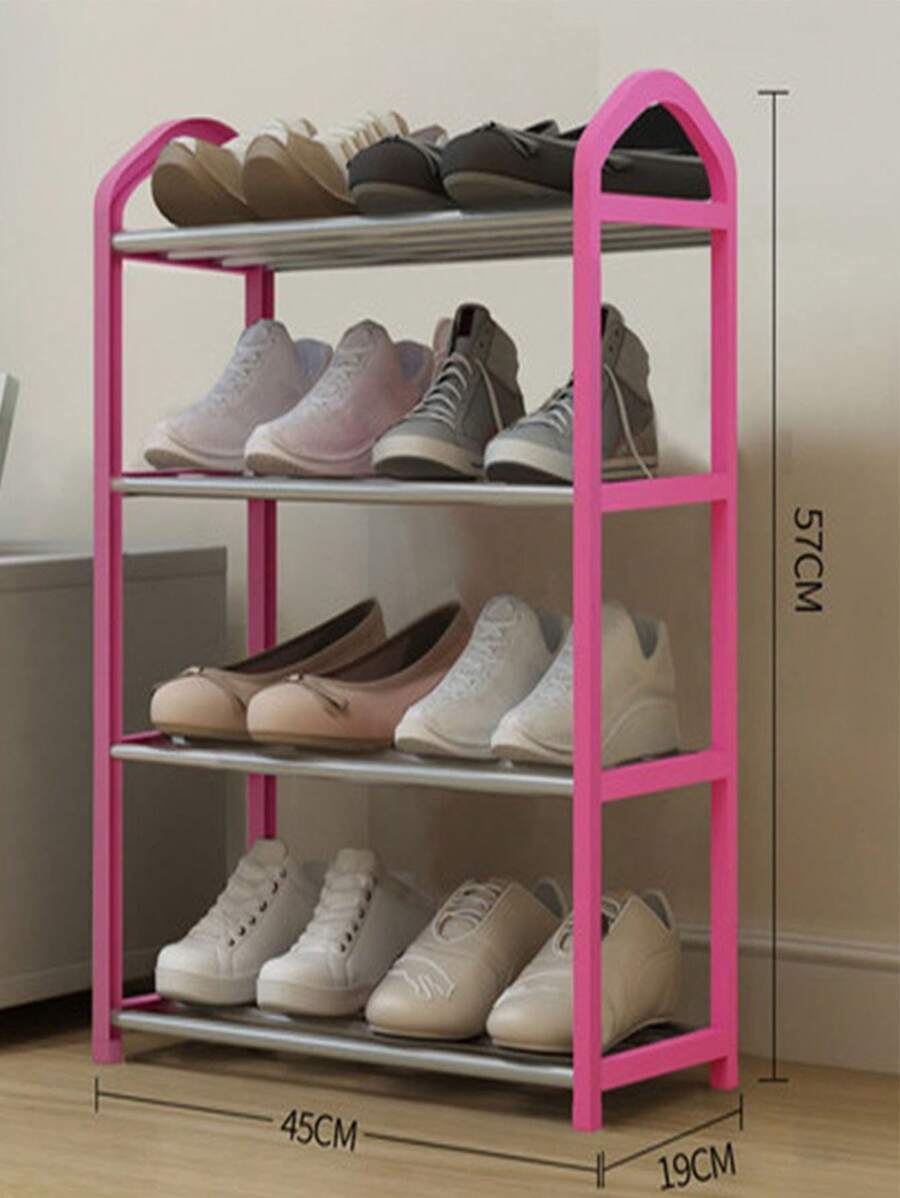 1pc Multi-Layer Shoe Storage Rack - Rose bonbon - Voir 1