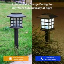 2pcs White Light Solar Powered Lawn Light With 14.9cm Height - White - View 5