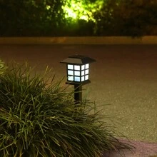 2pcs White Light Solar Powered Lawn Light With 14.9cm Height - White - View 9