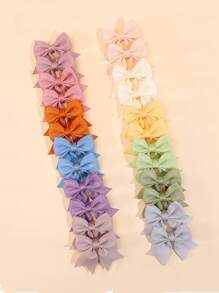 24 chiếc kẹp tóc đuôi bướm ruy băng nhiều màu cho trẻ em, kẹp tóc trang trí đuôi ngựa cho bé gái, kẹp bên, kẹp trên cùng, trang phục cưới hàng ngày, phụ kiện tóc cho bé yêu Valentine - Nhiều màu - Xem 2