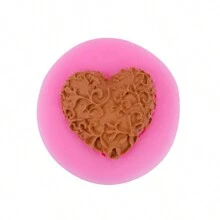 1入組粉紅色心形和藤蔓設計矽膠模具,婚禮派對蛋糕烘焙裝飾,廚房diy巧克力模型,膠糖工具
