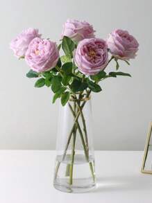 Hand-feeling Rose Artificial Flowers 1pc - Mauve Purple - View 5