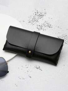 1 件黑色人造皮革太陽眼鏡盒和軟袋套裝，適用於處方眼鏡和太陽眼鏡